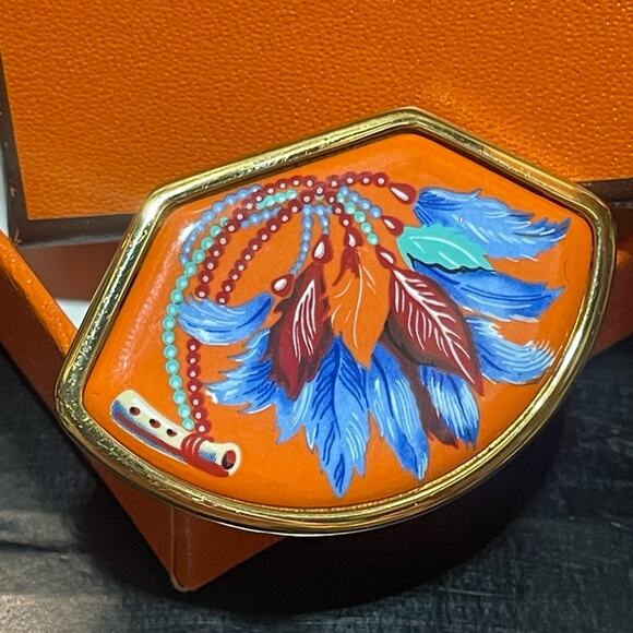 Hermes Pin or Broach in BEAUTIFUL bright Colors. Comes with Box and COA - Picture 1 of 4